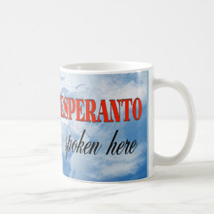 Esperanto, das hier gesprochen wird kaffeetasse