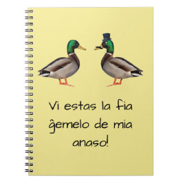 Esperanto: Estas VI la Fiĝemelo de Mia anaso! Notizblock