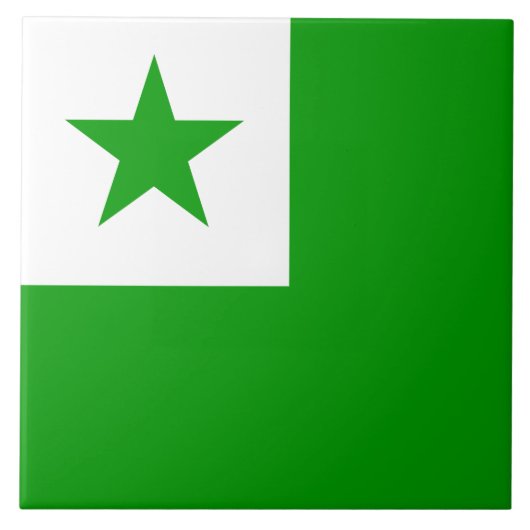 Esperanto-Flagge Fliese (Vorderseite)