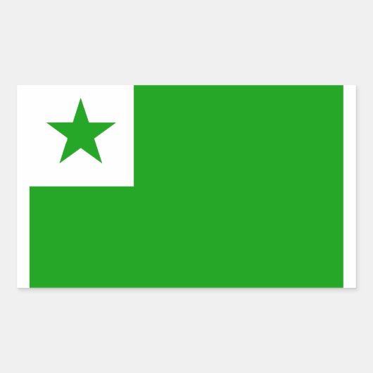 Esperanto-Flagge Rechteckiger Aufkleber (Vorderseite)