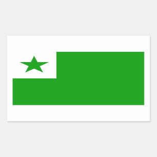 Esperanto-Flagge Rechteckiger Aufkleber