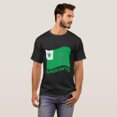 Esperanto flagge+text und zamenhof, T-Shirt (Vorne ganz)