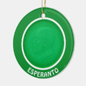 Esperanto-Flagge + Zamenhof Keramik Ornament (Links)