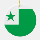 Esperanto-Flagge + Zamenhof Keramik Ornament (Hinten)