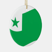 Esperanto-Flagge + Zamenhof Keramik Ornament (Rechts)