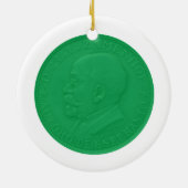 Esperanto-Flagge + Zamenhof Keramik Ornament (Hinten)
