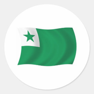 Esperanto-Flaggen-Aufkleber Runder Aufkleber