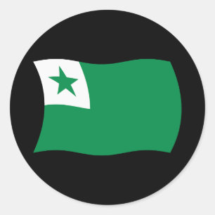 Esperanto-Flaggenaufkleber Runder Aufkleber