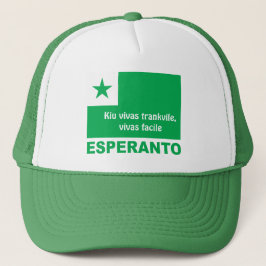 Esperanto / "Kiu vivas trankvile, vivas facile" Truckerkappe