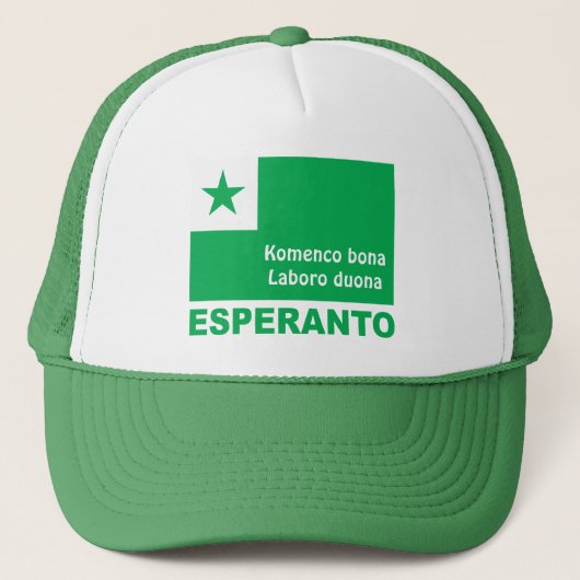 Esperanto/Komenco bona Laboro duona, Truckerkappe (Vorderseite)