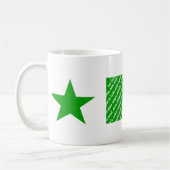 Esperanto-"La Espero" Flaggenbecher Kaffeetasse (Links)