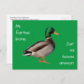 Esperanto: Mi fartas Knochen, Knöchel, Knöchel, Kn Postkarte (Vorne/Hinten)