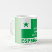 Esperanto / "Mi neniam forgesas la akuzativo !" Kaffeetasse (Vorderseite Links)