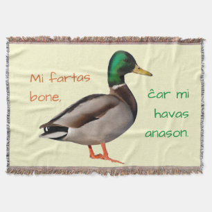 Esperanto: Mir geht es gut, weil ich eine Ente hab Decke