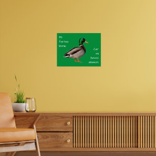 Esperanto: Mir geht es gut, weil ich eine Ente hab Poster