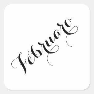 Esperanto-Monats-Aufkleber - Februaro (Februar) Quadratischer Aufkleber