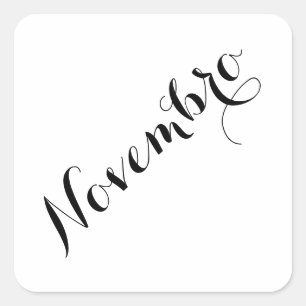 Esperanto-Monats-Aufkleber - Novembro (November) Quadratischer Aufkleber