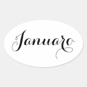 Esperanto-Monats-Sticker - Januaro (Januar) Ovaler Aufkleber