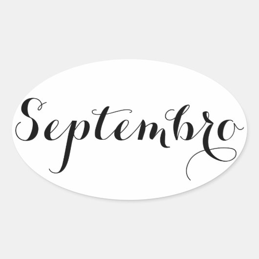 Esperanto-Monats-Sticker - Septembro (September) Ovaler Aufkleber (Vorderseite)