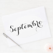 Esperanto-Monats-Sticker - Septembro (September) Ovaler Aufkleber (Umschlag)