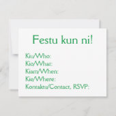 Esperanto: Ni festu! Einladung (Rückseite)