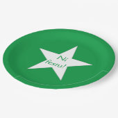 Esperanto: Ni festu! Pappteller (Schrägansicht)