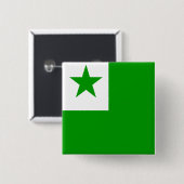 Esperanto-Qualitäts-Flagge Button (Vorne & Hinten)