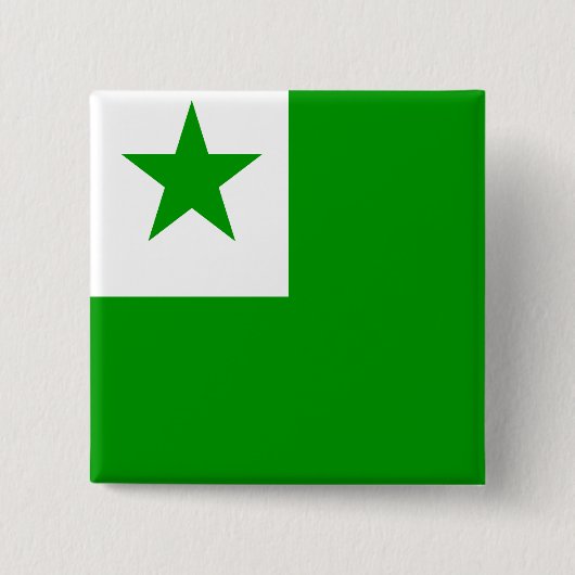 Esperanto-Qualitäts-Flagge Button (Vorderseite)