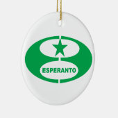 Esperanto-Symbol + Flagge, Keramik Ornament (Rechts)