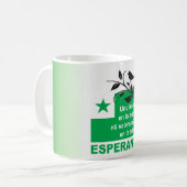 Esperanto/"Unu birdo en-La mano pli valoras…", Kaffeetasse (Vorderseite Links)