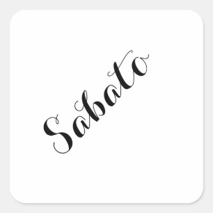 Esperanto-Wochentag-Aufkleber - Sabato (Samstag) Quadratischer Aufkleber