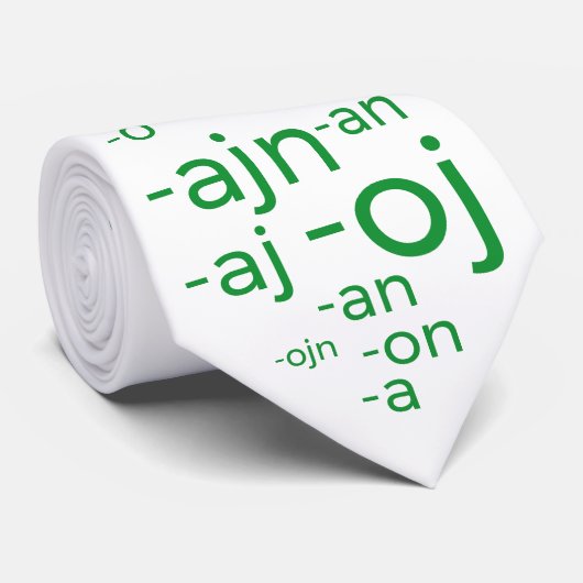 Esperanto-Wortenden, Krawatte (Gerollt)