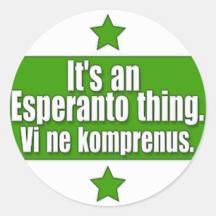 EsperantoThing Runder Aufkleber