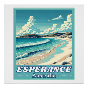 Esperität in Western Australien Retro Skyline Poster