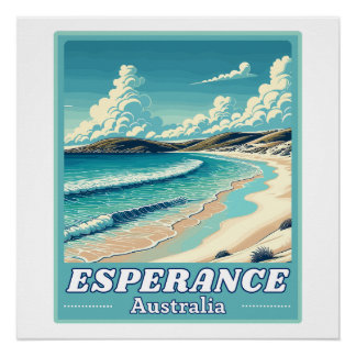 Esperität in Western Australien Retro Skyline Poster