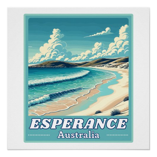 Esperität in Western Australien Retro Skyline Poster (Vorderseite)