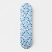 Espiral Floral Azul Skateboard (Vorne)