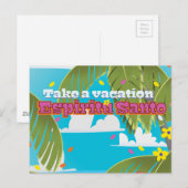 Espiritu Santo Ferien Reiseplakat. Postkarte (Vorne/Hinten)