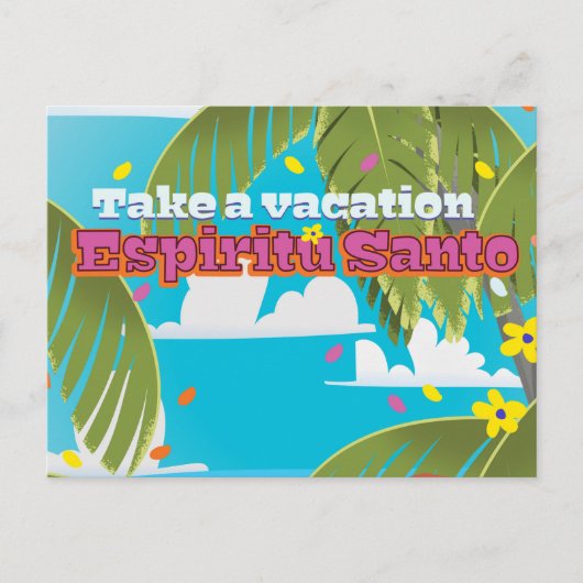 Espiritu Santo Ferien Reiseplakat. Postkarte (Vorderseite)