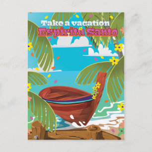 Espiritu Santo Urlaubsreiseplakat. Postkarte