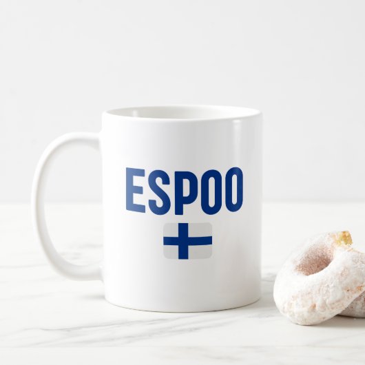 ESPOO Finnland-Flagge Kaffeetasse (Mit Donut)