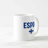 ESPOO Finnland-Flagge Kaffeetasse (VorderseiteRechts)