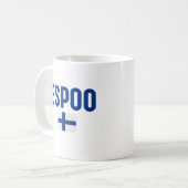 ESPOO Finnland-Flagge Kaffeetasse (Vorderseite Links)