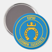 Espoo Round Emblem Magnet (Vorderseite/Rückseite)