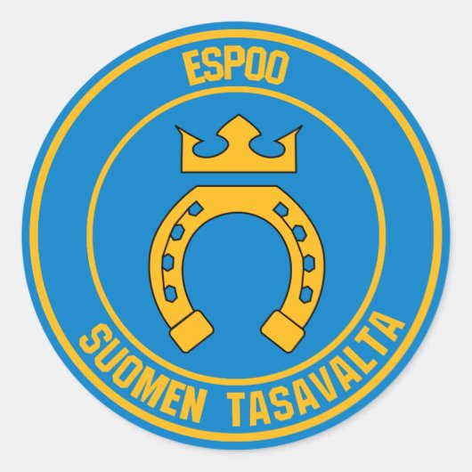 Espoo Round Emblem Runder Aufkleber (Vorderseite)