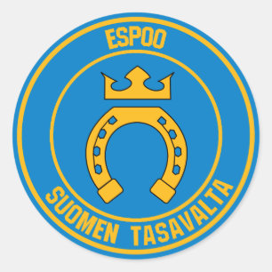 Espoo Round Emblem Runder Aufkleber