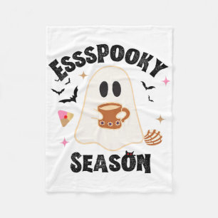 Espooky Season Funny Ghost Groovy Retro Halloween Fleecedecke