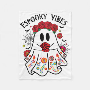 Espooky Vibes Halloween Ghost Mexican Concha Spook Fleecedecke