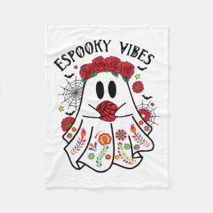 Espooky Vibes Halloween Ghost Mexican Concha Spook Fleecedecke