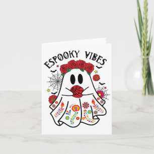 Espooky Vibes Halloween Ghost Mexican Concha Spook Karte